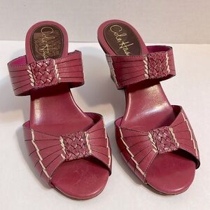 Cole Haan Nike Air Purplish Pink Wedge Heel Slide Sandals Sz 5B